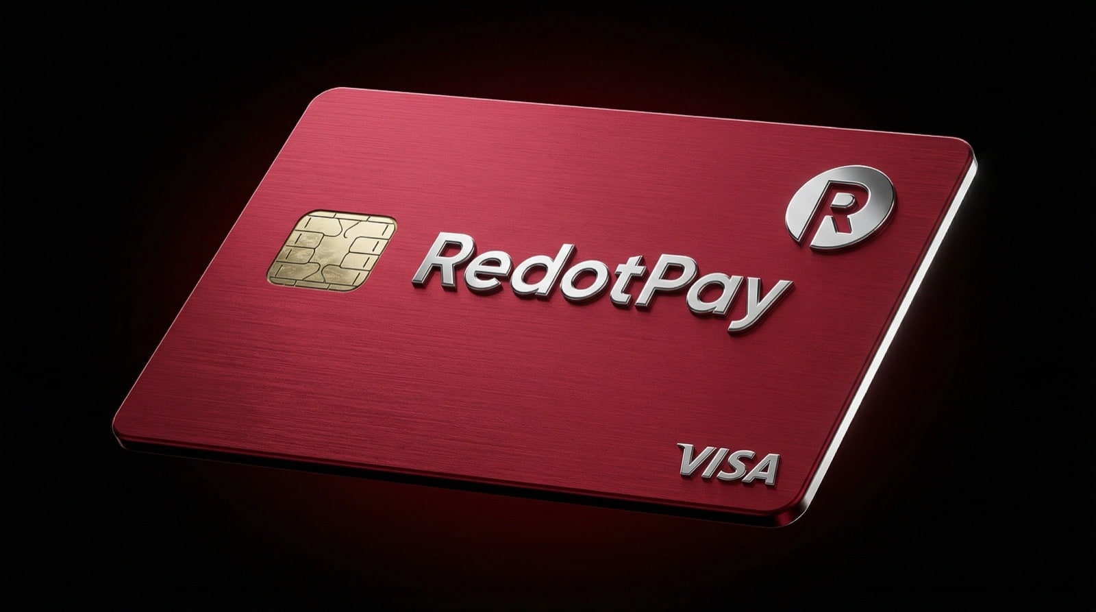 Tarjeta física RedotPay sobre fondo negro